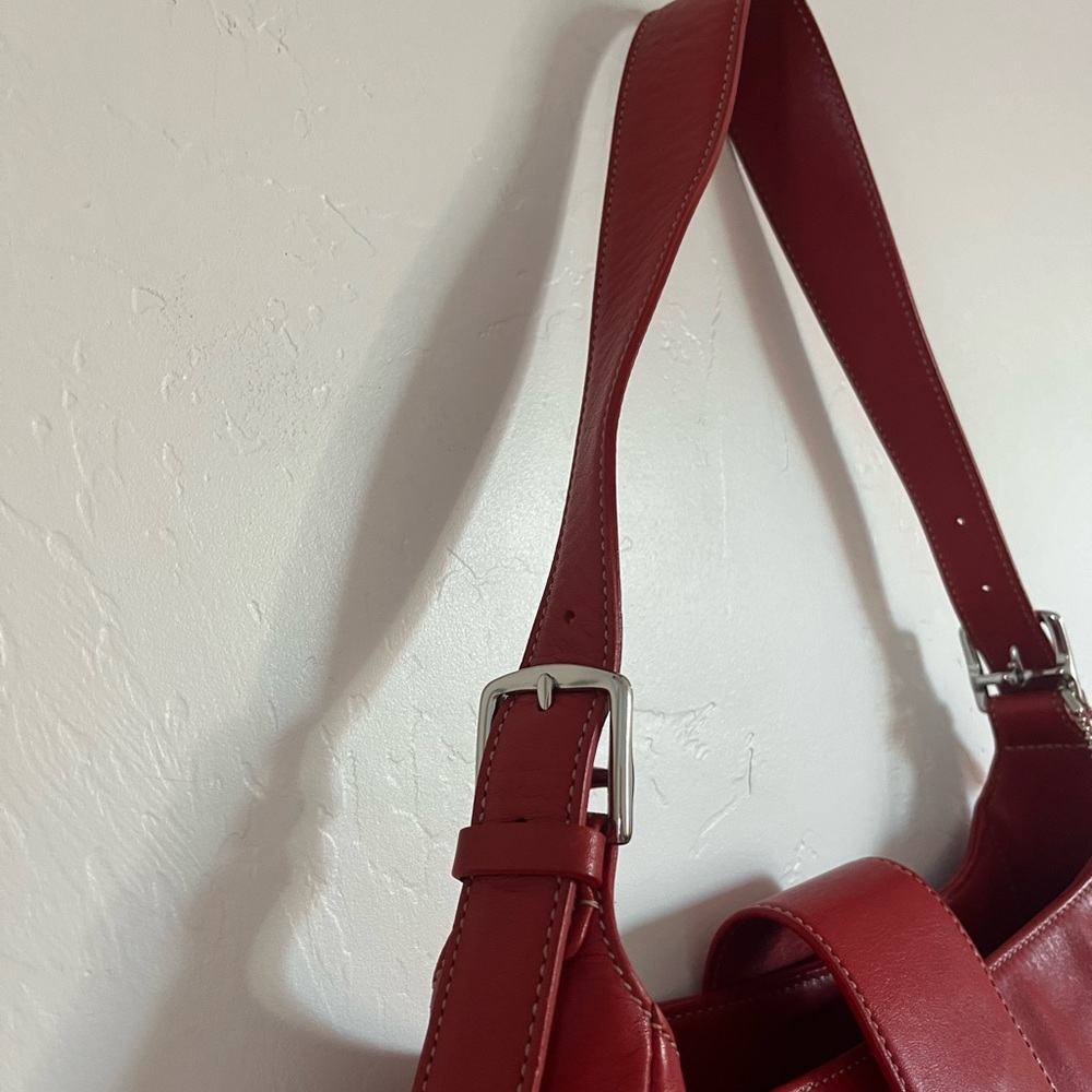 Vintage Y2K Coach Legacy Hampton Red Leather Shoulder Bag 7783 90s - Picture 7 of 15